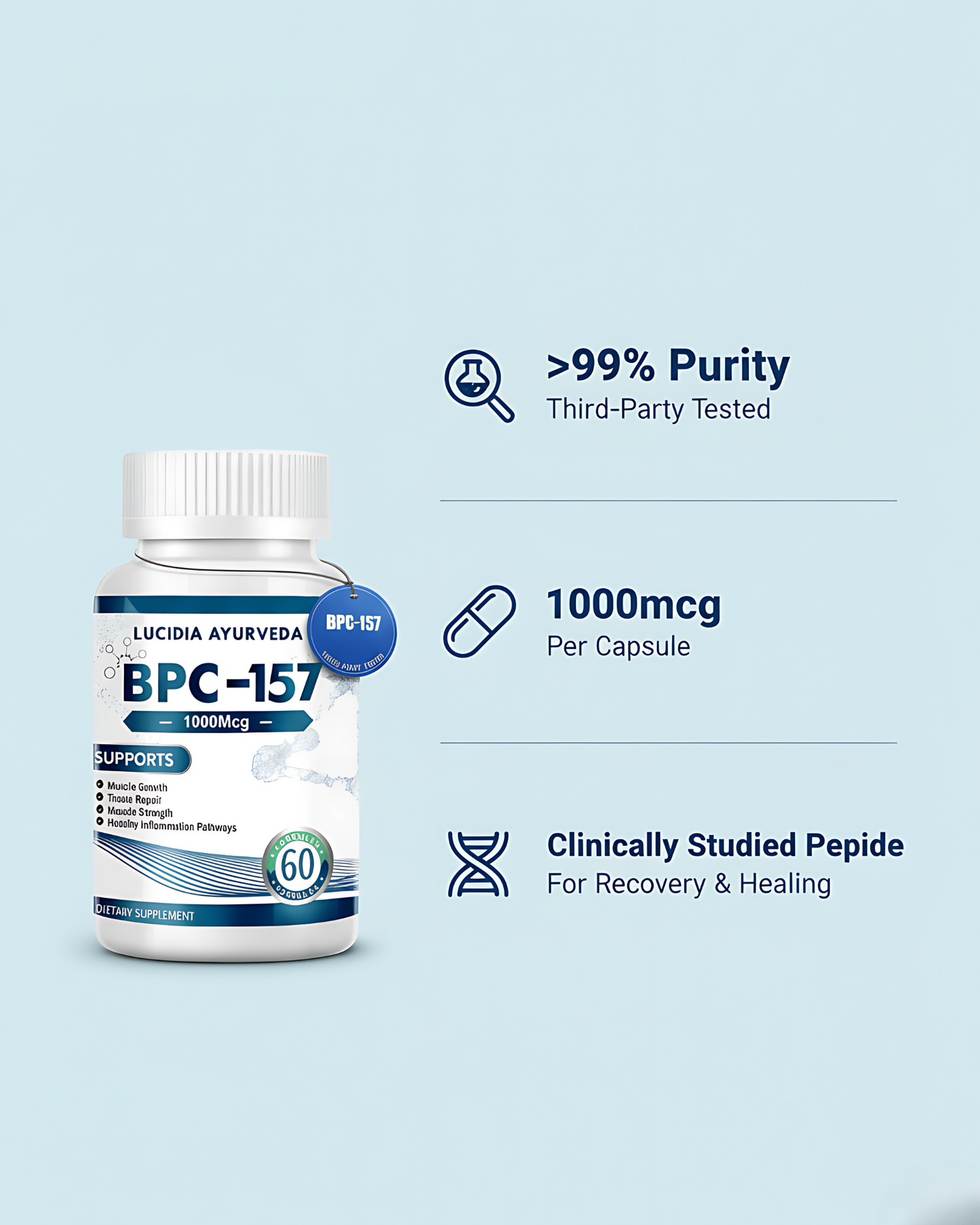 BPC-157 Capsules – Advanced Healing & Recovery Support (1000 mcg, 60 Count)